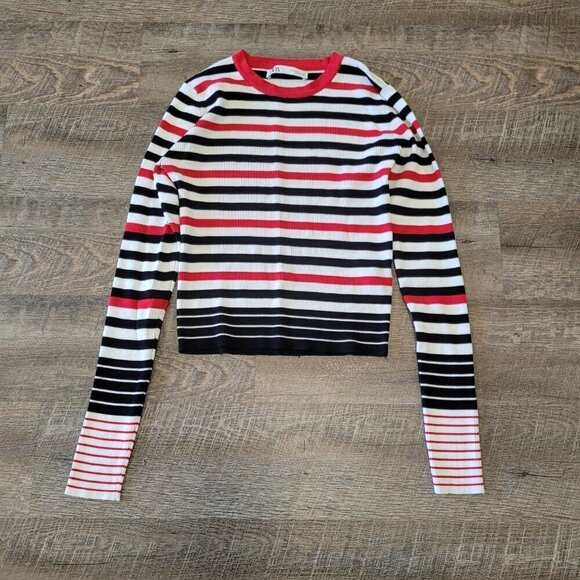 ZARA | Long Sleeve Striped Top | Sz. M - Picture 2 of 5